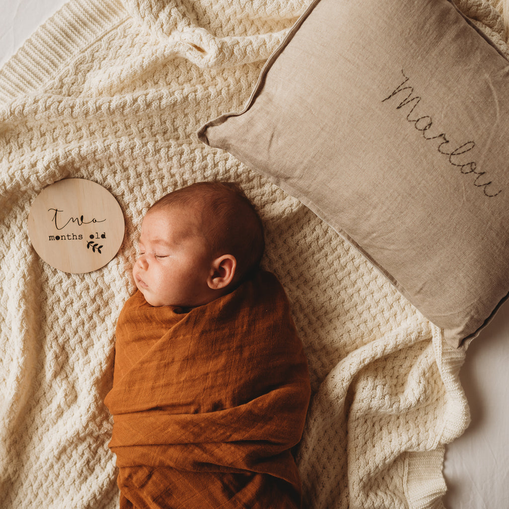 Personalised cushion -NATURAL – Little Willow Vintage